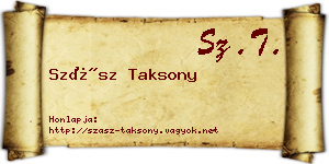 Szász Taksony névjegykártya